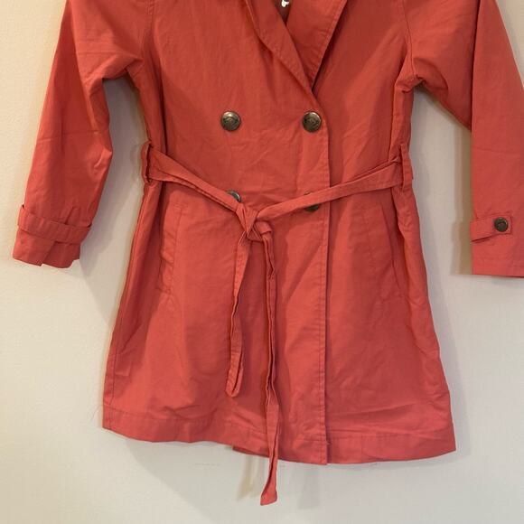 Appaman Pink Trench Coat sz 7 Girls Double Breasted Belted Coat - Picture 3 of 7